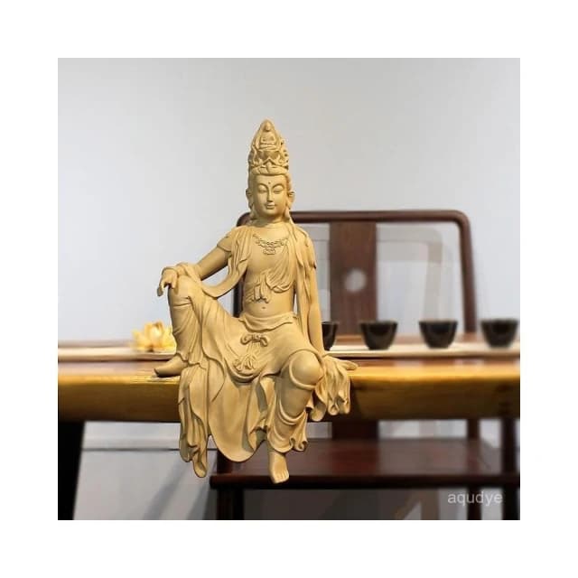 觀音菩薩佛像 自在觀音菩薩 開運 平安 倒流香爐 客廳擺件 玄關桌擺件 茶室裝飾 禪意擺設 禮品 開幕送禮 喬遷禮品