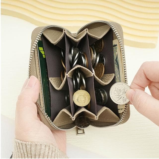 【lifehousecs 生活好室】日式分格零錢包 零錢包 牛皮零錢包