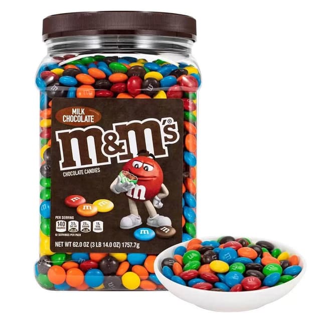 【M&Ms MM巧克力】牛奶糖衣巧克力 1757.7公克/罐 彩色糖殼包覆牛奶巧克力