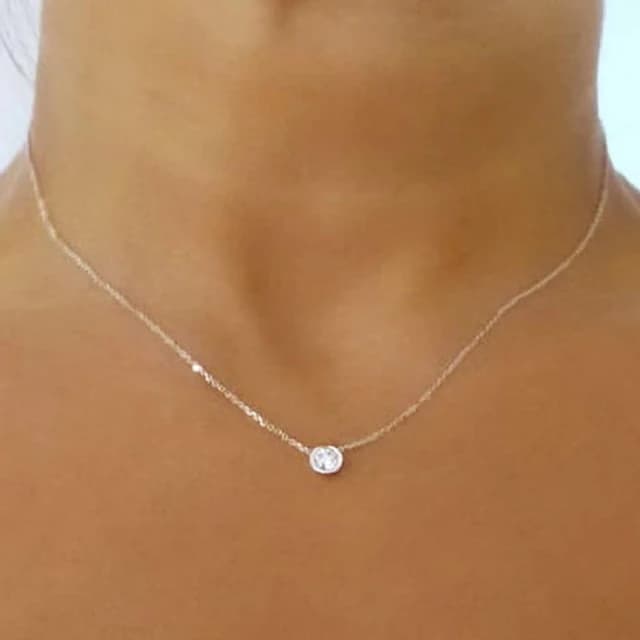 【CReAM】Karina施華洛世奇swarovski水晶鋯石單鑽式項鍊(生日 禮物 送禮 禮盒)