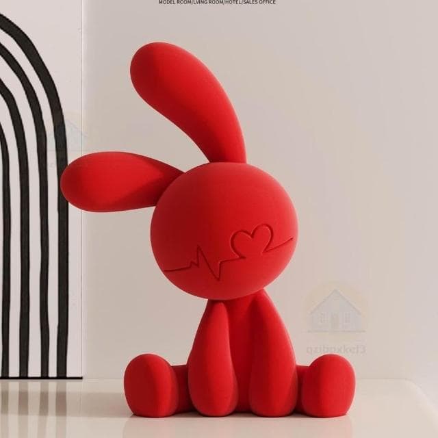 坐姿兔子擺件 紅色擺件 客廳玄關 酒櫃電視櫃 背景擺件 小眾高級感 家居小擺件 軟裝飾品 喬遷禮物 辦公室擺件