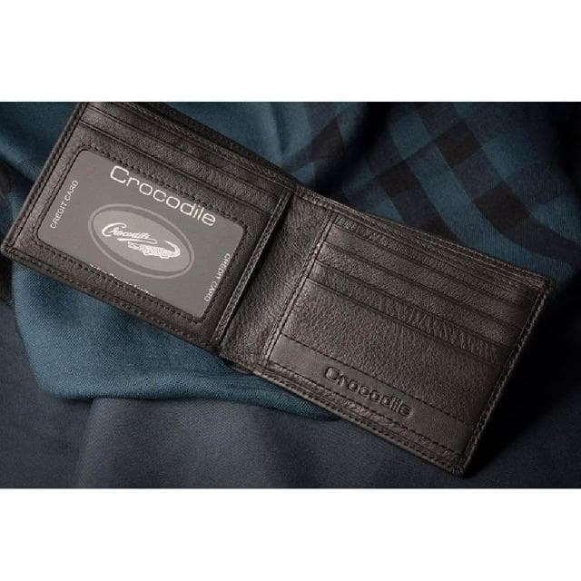 【Crocodile】鱷魚皮件 義大利進口牛皮 男生拉鍊短夾推薦 荔紋 7卡 0103-3357-黑咖兩色專櫃品牌 送禮推薦