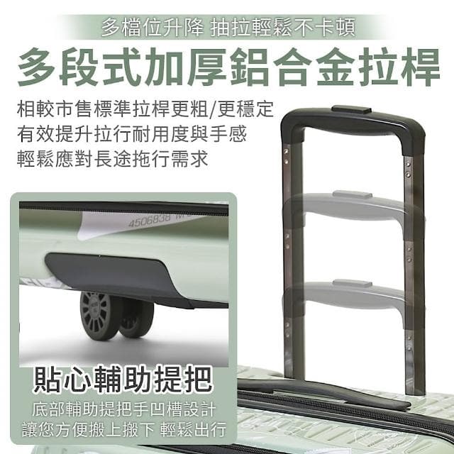 【SOLOLiFe】世界郵戳 德國拜耳PC 鏡面行李箱 前開式行李箱 前開行李箱 30吋/25吋/20吋