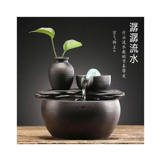 熱銷 流水聚寶盆 風水擺件 招財流水擺件循環水辦公室桌麵小型魚缸噴泉客廳裝飾開業送禮前臺 開店送禮 招財 開運