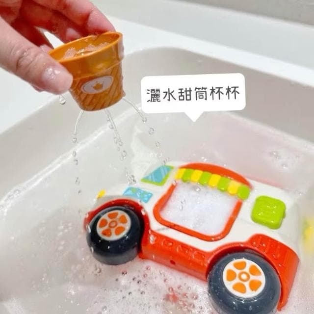 朵朵家居 冰淇淋泡泡機 兒童玩具 手動免電池 泡泡機 洗澡玩具 生日禮物推薦