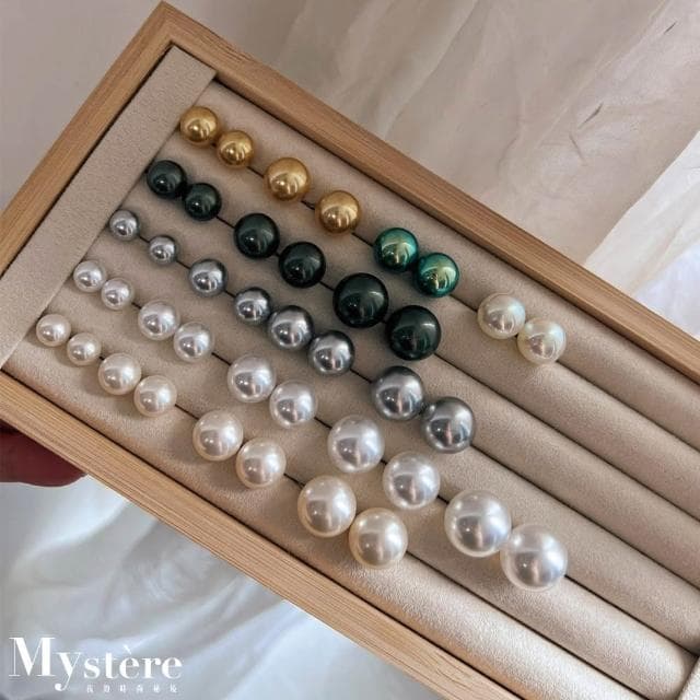【my stere 我的時尚秘境】施華洛透亮皮光珍珠耳環12mm(S925銀針 簡約典雅  母親節禮物)