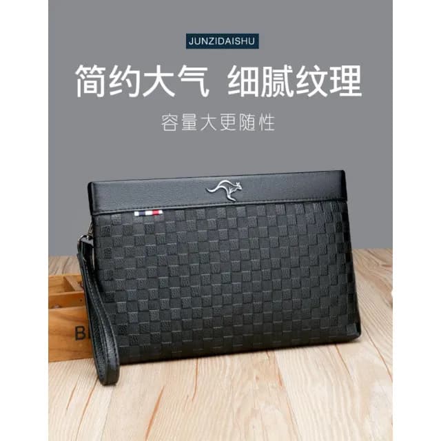 男士手包大容量信封包軟皮休閑手抓包男包手拿包質感公事包商務手拿包編織手抓包手機腋下包男女信封包多夾層大容量手提包禮物包