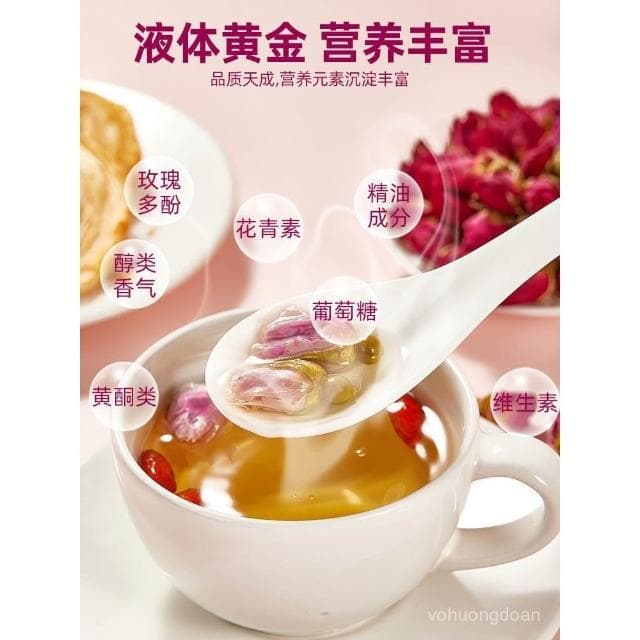 婷婷精品  平陰紅玫瑰花茶花冠茶女神茶非有機大朵泡水幹重瓣玫瑰組閤