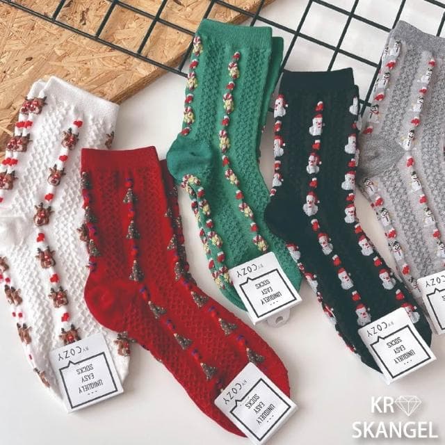 正韓國襪子 聖誕襪 節慶襪 中筒襪 動物襪 雪人襪 麋鹿襪 字母襪 聖誕禮物 台灣出貨 台灣賣家 25937