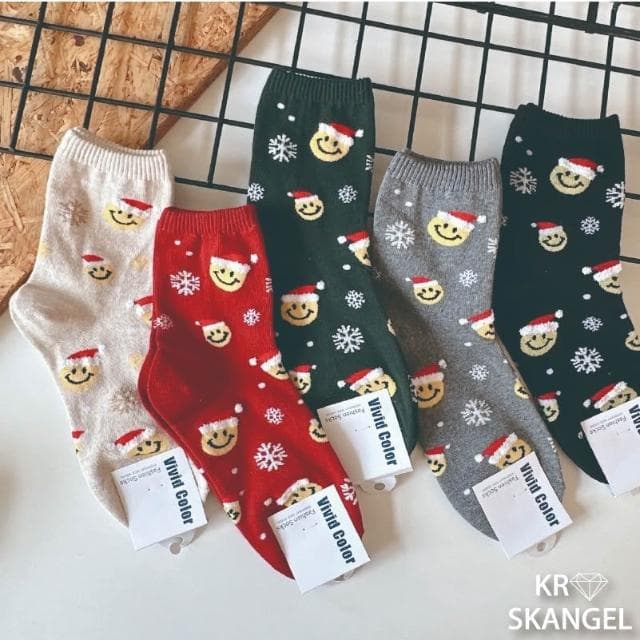 正韓國襪 聖誕襪 節慶襪 中筒襪 聖誕老人襪子 麋鹿襪 白熊襪 小精靈襪 交換禮物襪子 台灣出貨 台灣賣家