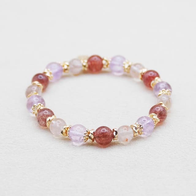 Stonera 偲朵菈｜靜語之森｜天然水晶 草莓晶/紫水晶 手鍊