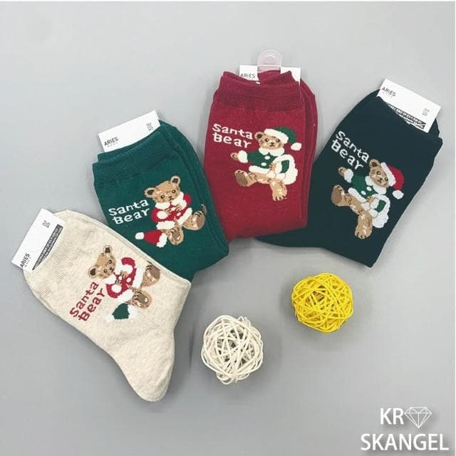 正韓國襪 聖誕襪子 節慶襪子 中筒襪 聖誕老人襪 麋鹿襪 聖誕樹襪子 交換禮物襪 熊熊襪 台灣出貨 台灣賣家