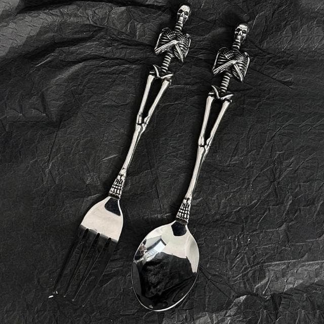 【EMMA SUE】餐具 刀叉 湯匙 美人魚 骷髏頭 環保餐具 西餐餐具 不鏽鋼餐具