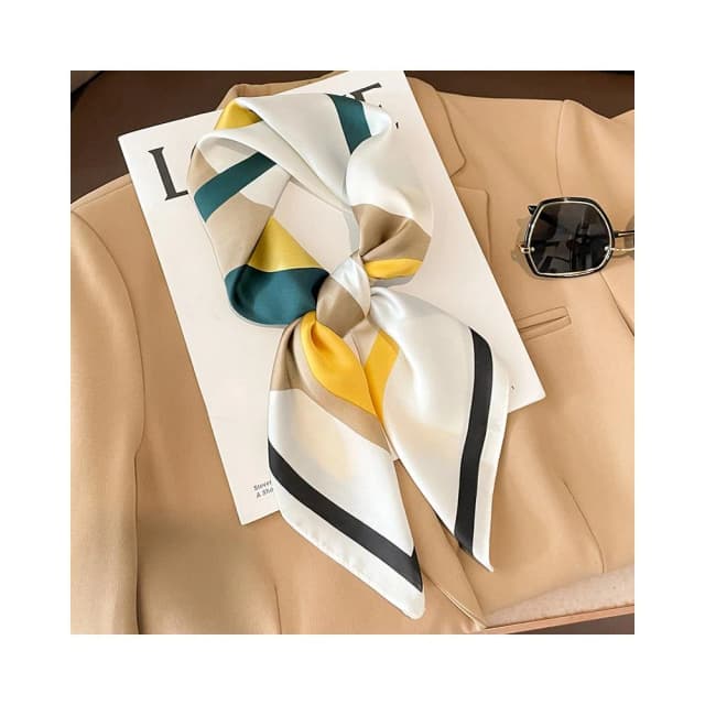 梵花 氣質小方巾女絲巾春秋冬季小領巾搭配襯衫圍巾薄款百搭