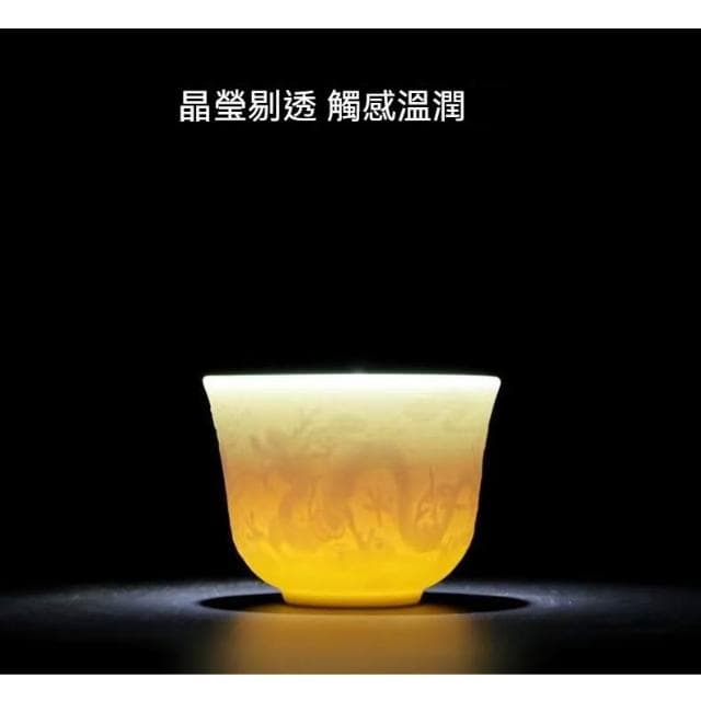 小慕KOGURE 羊脂玉素燒茶具套裝浮雕清明上圖功夫茶具德化白瓷中式存白帶禮盒