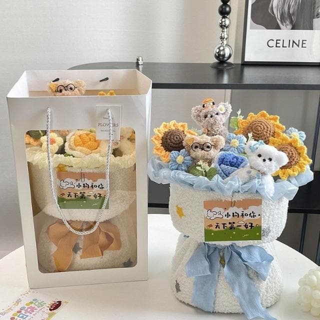 扭扭棒可愛小狗玩偶花束手工成品七夕情人節送女生的生日禮物閨蜜