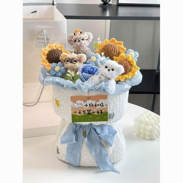 扭扭棒可愛小狗玩偶花束手工成品七夕情人節送女生的生日禮物閨蜜