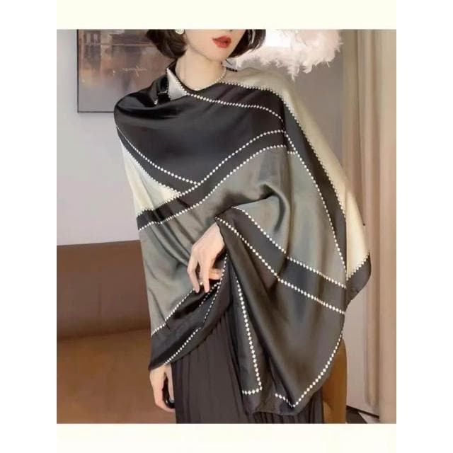 🎗飾間首飾鋪 杭州絲巾女長披肩百搭旅遊防曬沙灘巾春秋模擬絲時尚圍巾