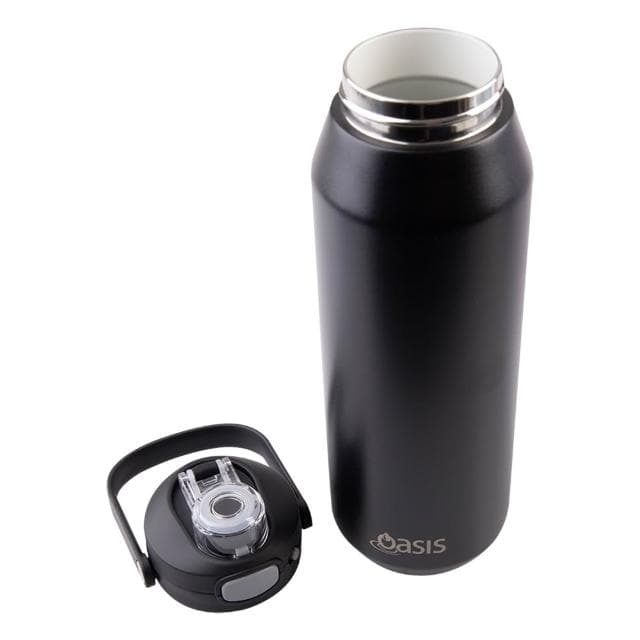 Oasis 三層陶瓷彈蓋保溫瓶 1000ml (霧黑;保溫杯/水壺/水瓶)