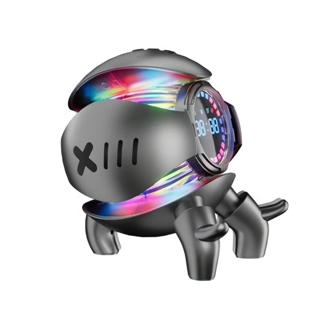 機甲小怪獸時鐘藍牙音響 無線鬧鐘氛圍燈桌面電腦低音炮 智能AI藍牙音響 生日禮物 桌面音響