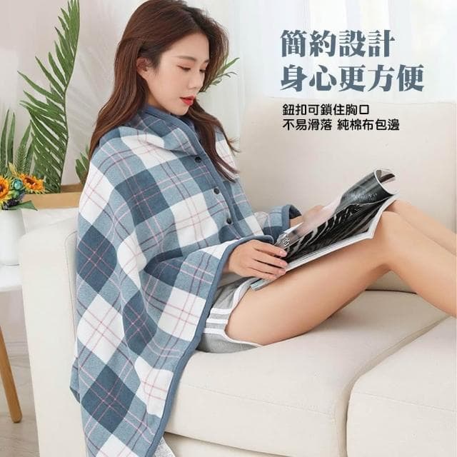 【QIDINA】冬季加絨保暖柔軟披肩毯可收納 / 蓋毯子 圍巾 午睡毯 毛毯 棉被子
