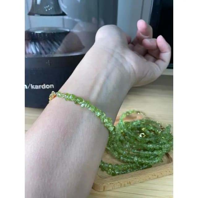  新貨到 天然橄欖石隨形手鍊 手珠 水晶手鍊