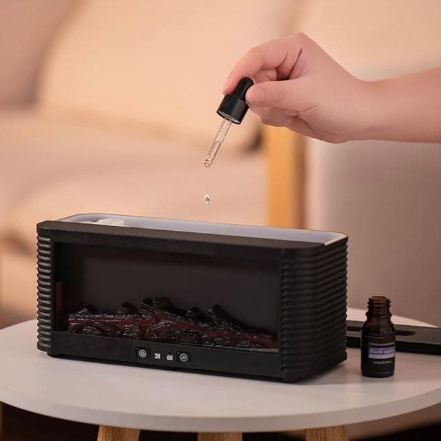 火焰壁爐薰香機 水箱220ml 附遙控器 香氛機 擴香機 香薰機 七彩變色 自動關機 壁爐 火爐 夜燈 遙控器 缺水斷電