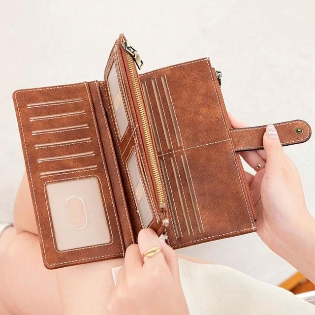 【MoonDy】女生長夾 錢包 大容量長夾 多卡位錢包 手拿包 韓系長夾 女生皮夾