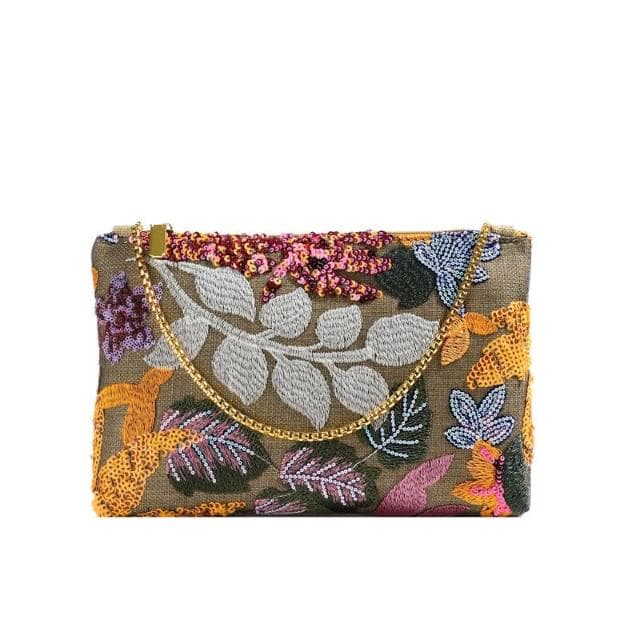 高級感亮片晚宴包新款刺繡手拿包小眾包包女士信封包質感公事包商務編織手抓包手機腋下包男女信封包多夾層大容量手提包禮物包