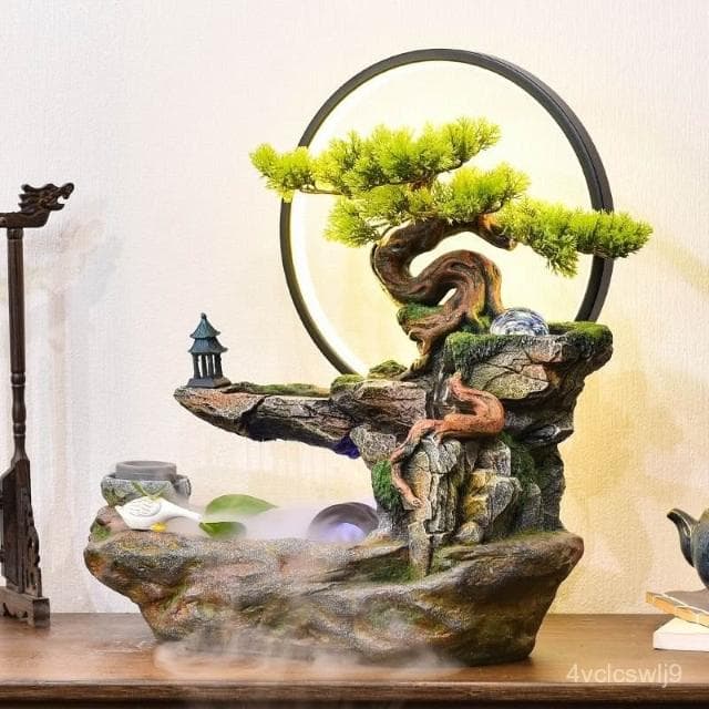 風水輪擺件 流水擺件 聚寶盆擺件 辦公室擺件 桌麵擺件 生財擺件 高山循環水擺件 招財景觀 客廳擺件 開業送禮 喬遷禮物