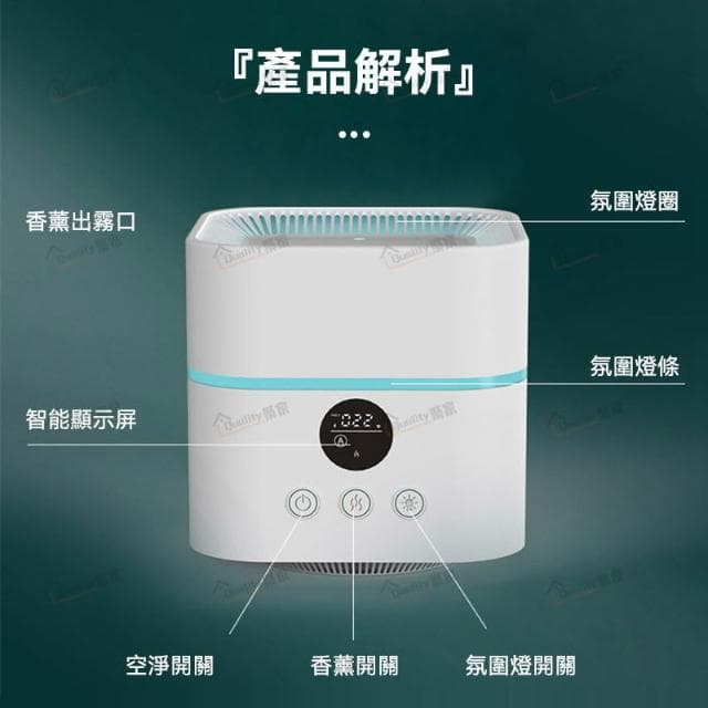 Quality 聚家 負離子空氣清淨機 淨化加濕一體機 桌面小型淨化器 除煙味除甲醛