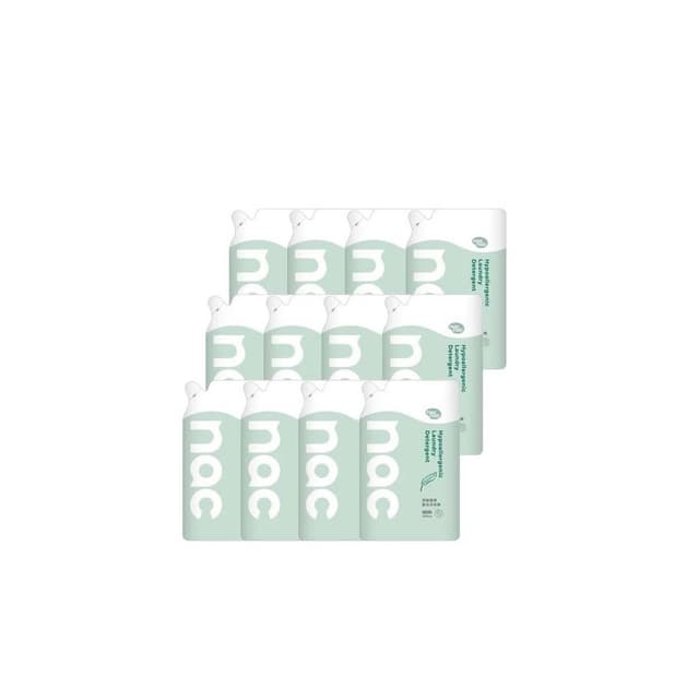 【nac nac】低敏親膚嬰兒洗衣精補充包1100mlx12包(嬰兒洗衣精/洗衣補充包)