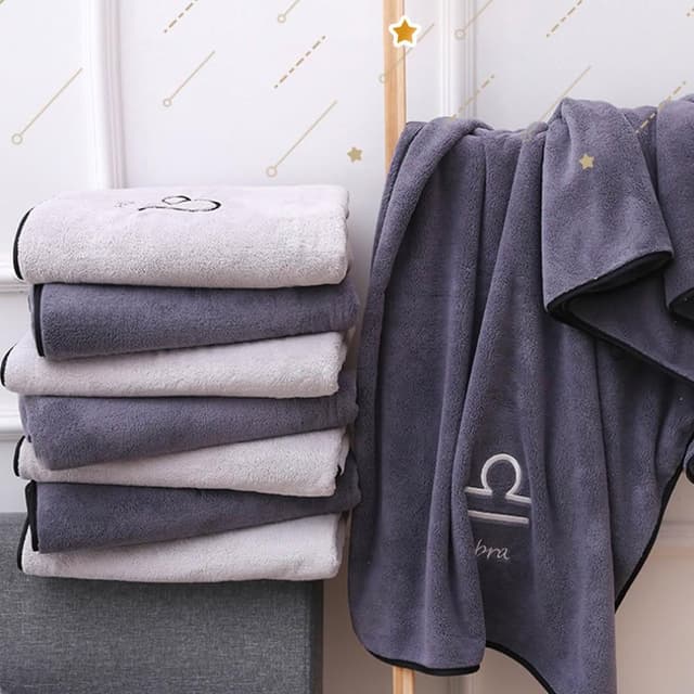 【捕夢網】超柔超吸水珊瑚絨 星座浴巾 星座毛巾 (12星座 大浴巾 大毛巾 吸水浴巾 浴巾 毛巾 交換禮物 )w