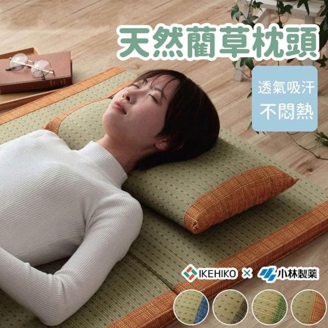 日本製 佐倉嚴選 池彥 天然藺草枕頭 消臭枕 扁平枕 平面枕 透氣枕 凹枕 燈心草 枕頭 記憶枕 小林製藥 禮物 父親節