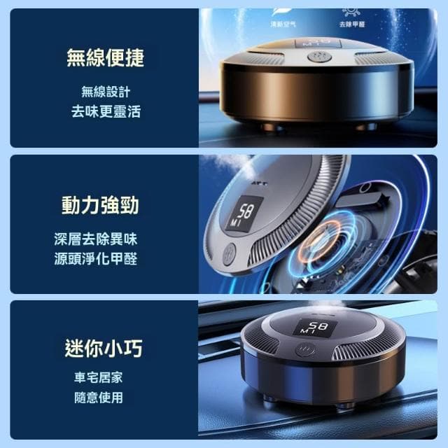 【窩居】空氣凈化器 車載除味器 臭氧殺菌 除異味 甲醛凈化器（凈化器/空氣淨化/空氣清淨機/負離子/除煙臭氧/除臭/除異味）