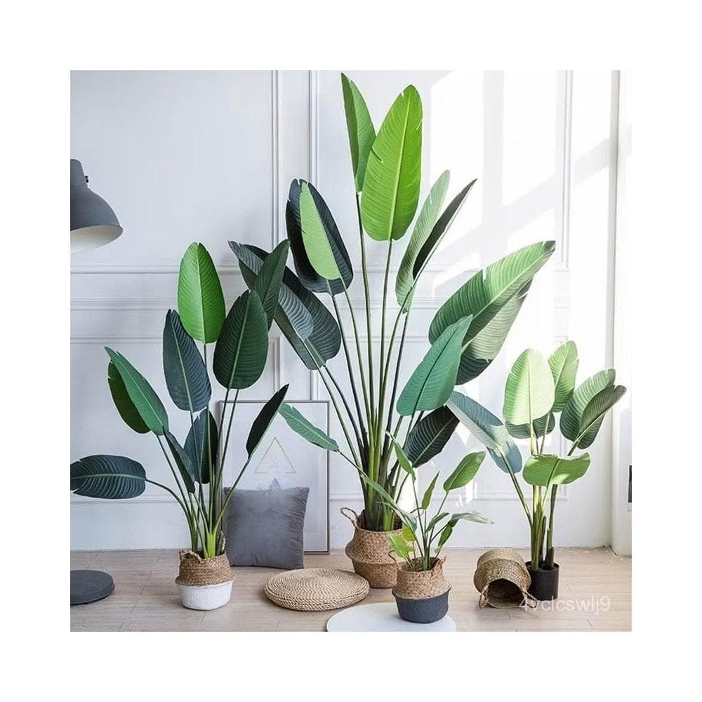 室內擺件 仿真植物 仿真龜背 龜背葉 假花 仿真盆栽 大型北歐仿真植物天堂鳥仿真花旅人蕉客廳假盆栽綠植網紅擺件樹

