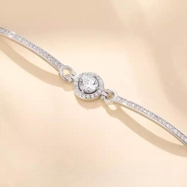 【MoonDy】手鍊 手鐲 手環 S925 鋯石手鍊 純銀手鍊 氣質手鍊 情人節禮物