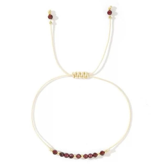 【開運堂】現貨🔥手工編繩天然水晶細手鍊 月份幸運手繩生辰半寶石混穿銅珠手工串珠手鍊女時尚百搭手工編織手繩水晶手鍊