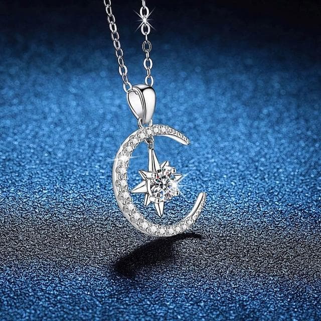 【巴黎精品】現貨+預購 頂級莫桑鑽石項鍊925純銀女項鍊項鏈鎖骨鏈情人節禮物-50分星辰輕奢女飾品a1kv30