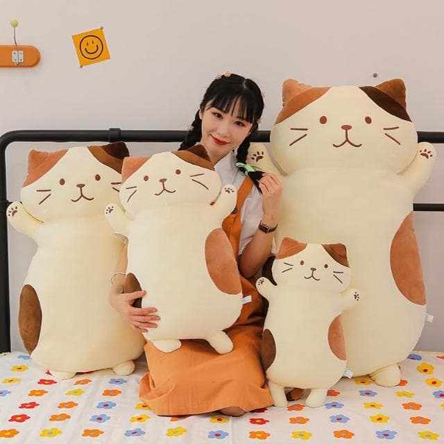 可愛乳酪貓抱枕毛絨玩具女孩床上陪睡玩偶暖心陪伴女友禮物