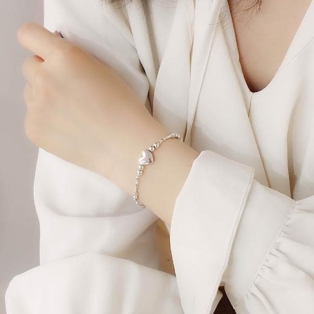 【BLUMA】甜蜜小日子純銀手鍊(生日情人節禮物 愛心手工串珠925銀手鏈 簡約優雅個性 飾品禮盒 新年禮盒)