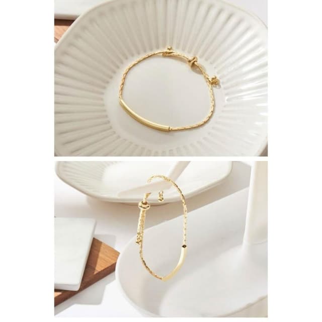 簡約金條滑扣手鍊｜韓系極簡風