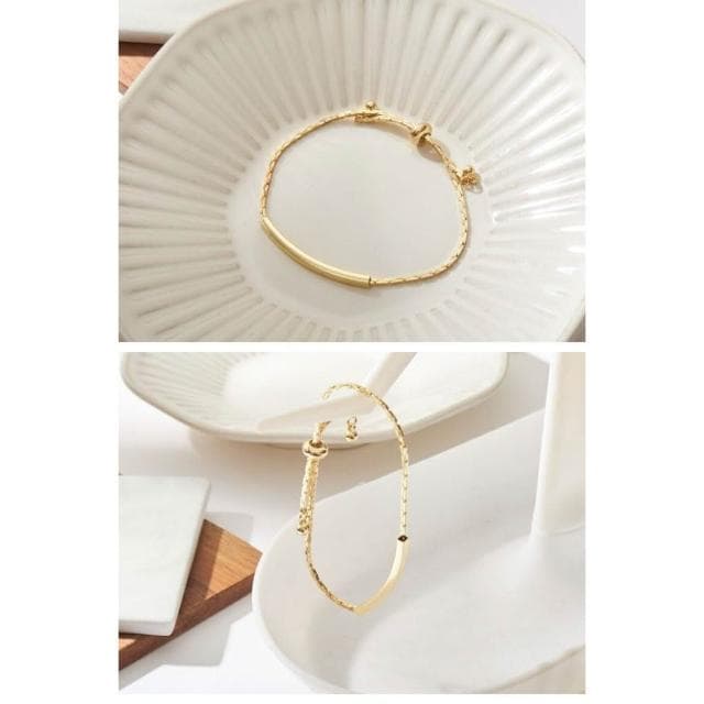 簡約金條滑扣手鍊｜韓系極簡風