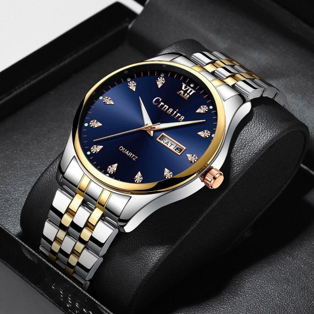 手錶男2025新款男士爸爸商務風瑞士錶簡約氣質精緻石英錶男生防水機械錶送男朋友輕奢小眾高級感精工錶高顏值精品金屬男錶