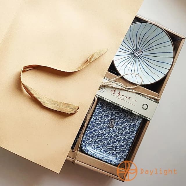 【Daylight】日式和風 入厝餐具6件組禮盒 含提袋 交換禮物 喬遷禮 入厝禮 碗盤禮盒 新婚禮 陶瓷禮盒 新年禮