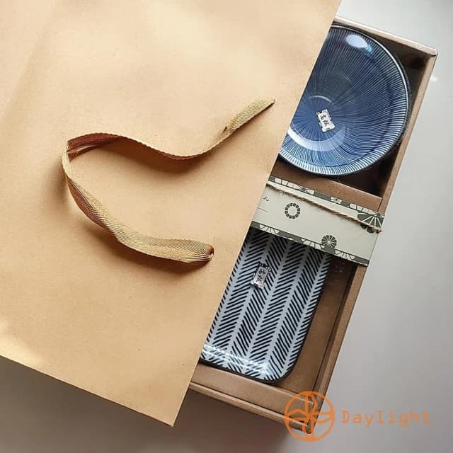 【Daylight】日式和風 入厝餐具6件組禮盒 含提袋 交換禮物 喬遷禮 入厝禮 碗盤禮盒 新婚禮 陶瓷禮盒 新年禮