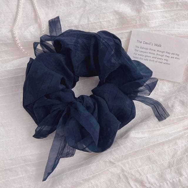 大腸發圈髮圈女髮飾高級感溫柔網紗蝴蝶結2025新款紮馬尾不傷發頭繩氣質發繩頭花(情人節 生日 髮飾 頭飾 大腸圈 禮物)