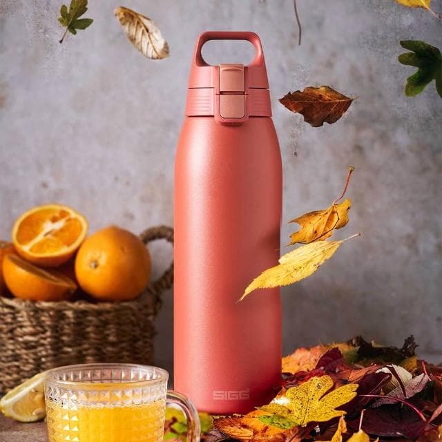 【SIGG】Shield 超輕量彈蓋保溫瓶 1000ml (柔霧珊瑚;保溫杯/水瓶/水壺)