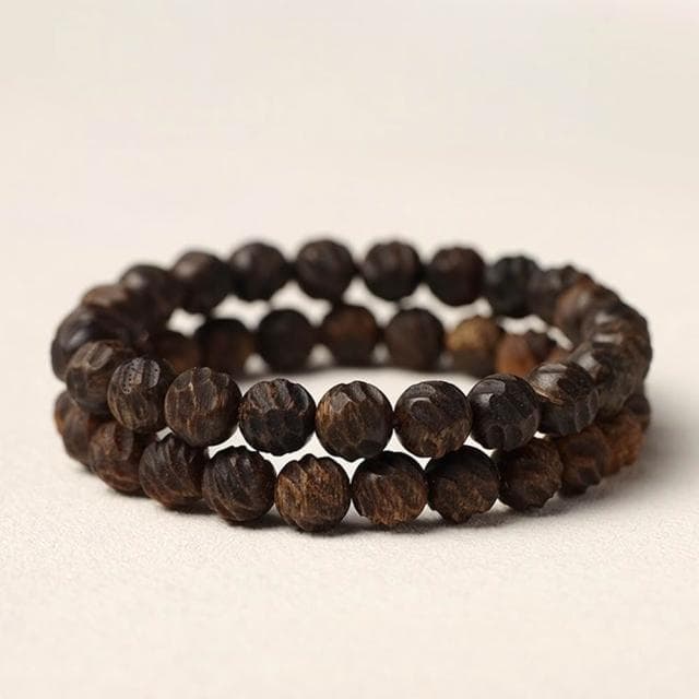 【MoonDy】綠奇楠沉香手鍊 單圈佛珠手串 8mm沉香串珠飾品 沉香手飾 復古文玩 