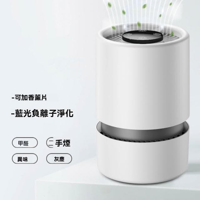 高效抗菌空氣清淨機 負離子淨化器 可加香薰除煙祛味味除甲醛（10坪內適用/藍光負離子淨化）